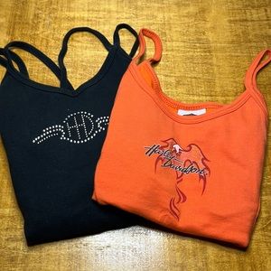 lot of 2 Women’s Harley Davison tank tops size large preowned size L